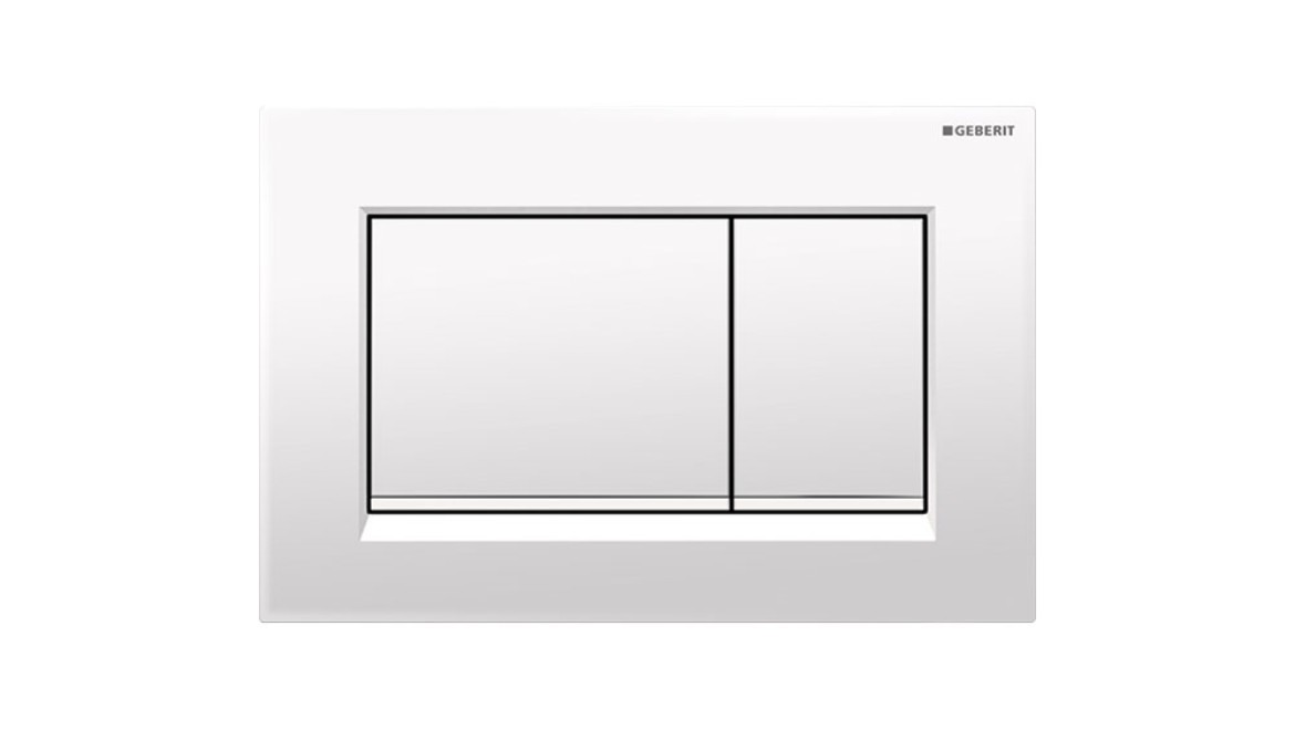 Sigma30 flush plate in white tone-on-tone finish